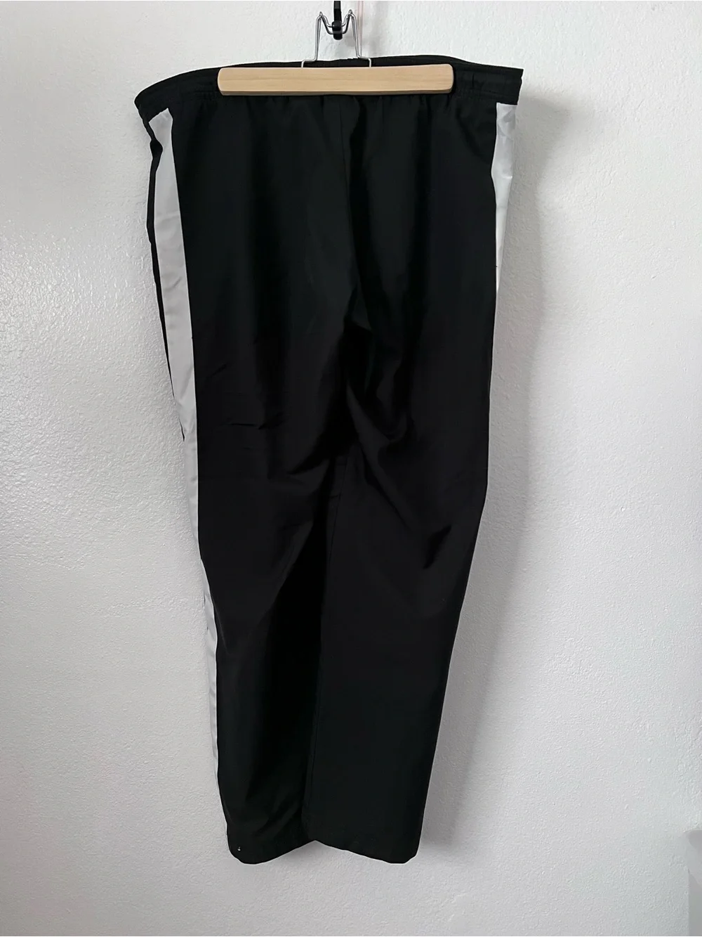 Nike Black White Side Stripe Track Pants Drawstring Athletic Jogger Size M